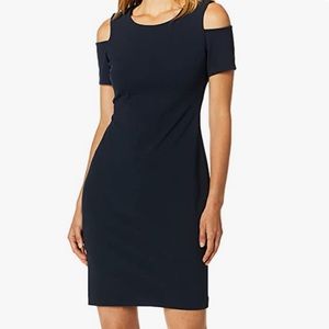 TOMMY HILFIGER Cold Shoulder Navy Blue Dress